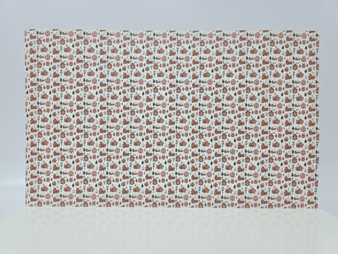 PatternPly® Full Coverage Snowy Gingerbread Village MICRO