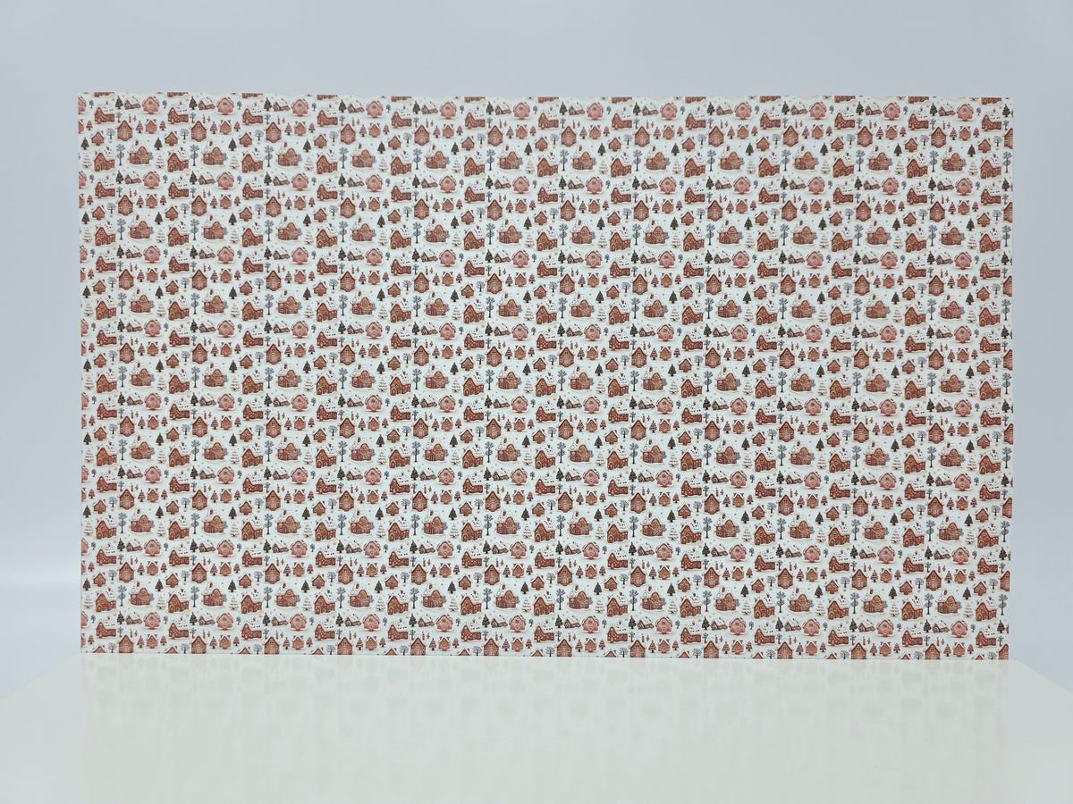 PatternPly® Full Coverage Snowy Gingerbread Village MICRO product photo 2