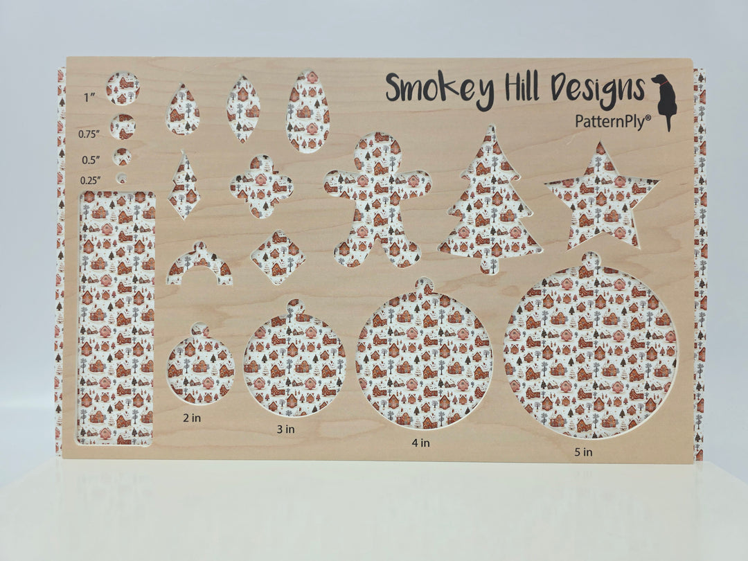 PatternPly® Full Coverage Snowy Gingerbread Village MICRO