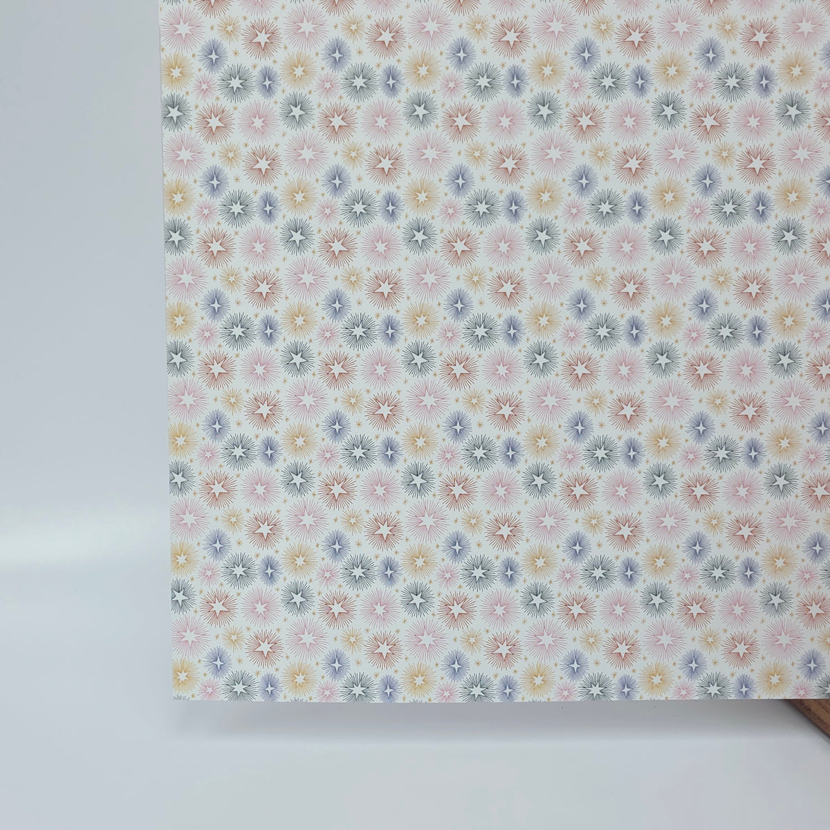 PatternPly® Full Coverage Starburst Doodles White MICRO sheet showing the pattern