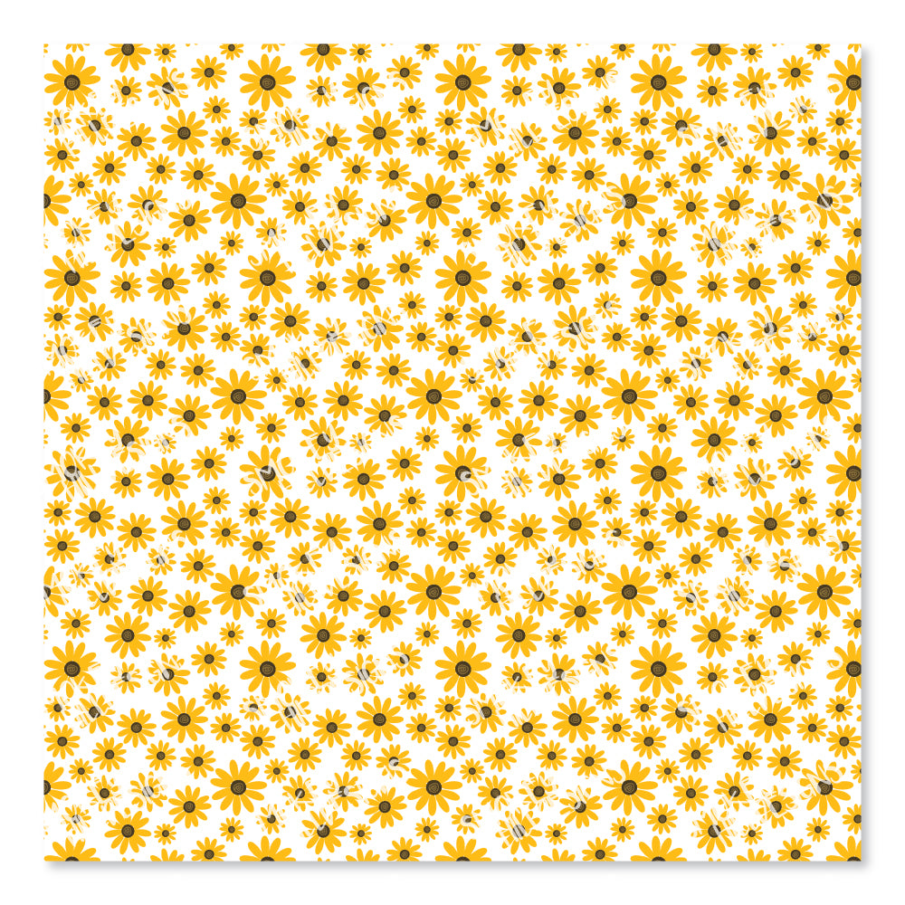 PatternPly® Scattered Golden Sunflower Micro sheet showing the pattern
