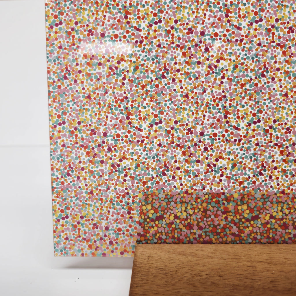 PatternPly® Scattered Micro Warm Pastel Dots sheet showing the pattern