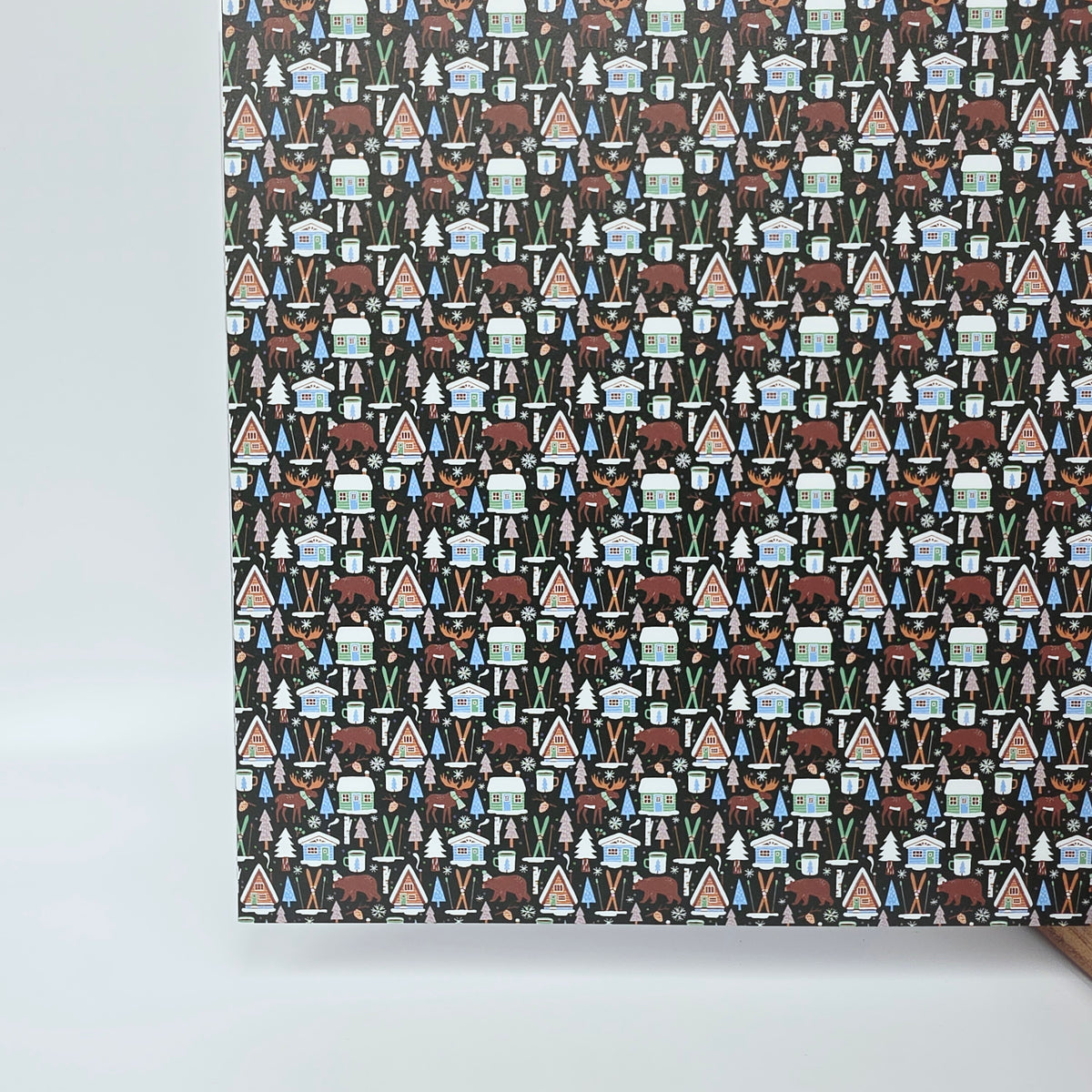 PatternPly® Full Coverage Woodland Christmas on Green MICRO sheet showing the pattern
