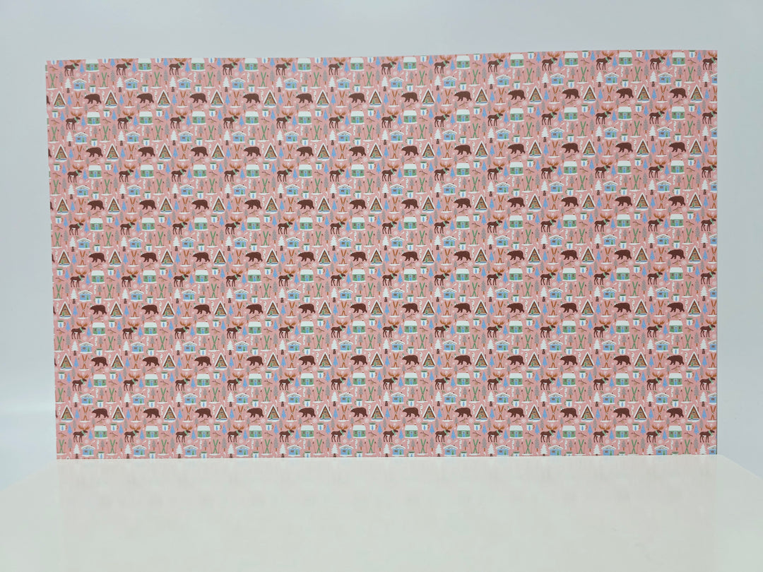 PatternPly® Full Coverage Woodland Christmas on Pink MICRO