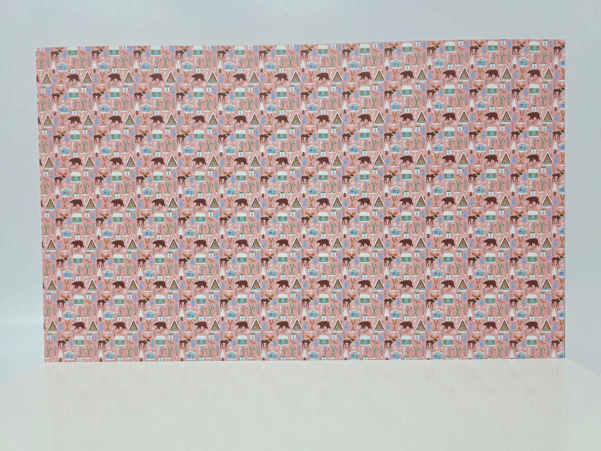 PatternPly® Full Coverage Woodland Christmas on Pink MICRO product photo 2
