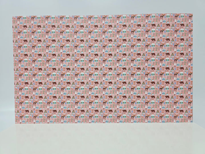 PatternPly® Full Coverage Woodland Christmas on Pink MICRO