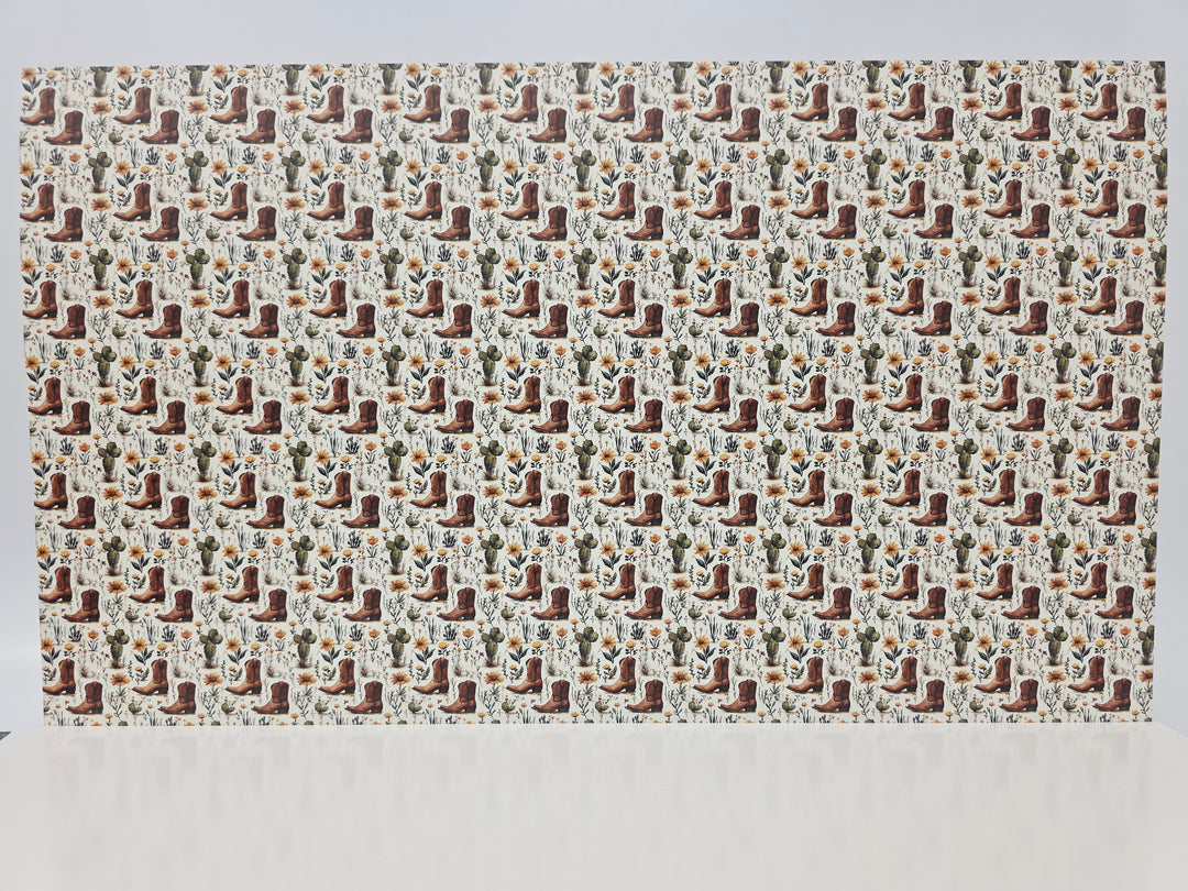 PatternPly® Full Coverage Mini Cowboy Boots Cacti and Yellow Floral