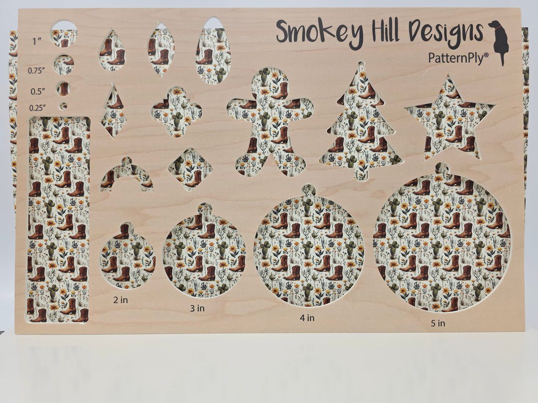 PatternPly® Full Coverage Mini Cowboy Boots Cacti and Yellow Floral