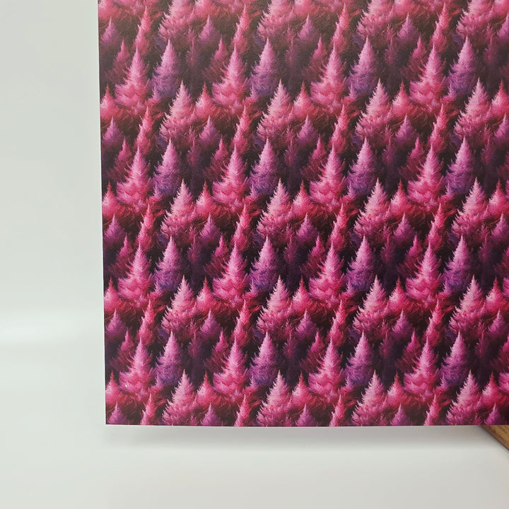 PatternPly® Full Coverage Feathery Magenta Trees MICRO