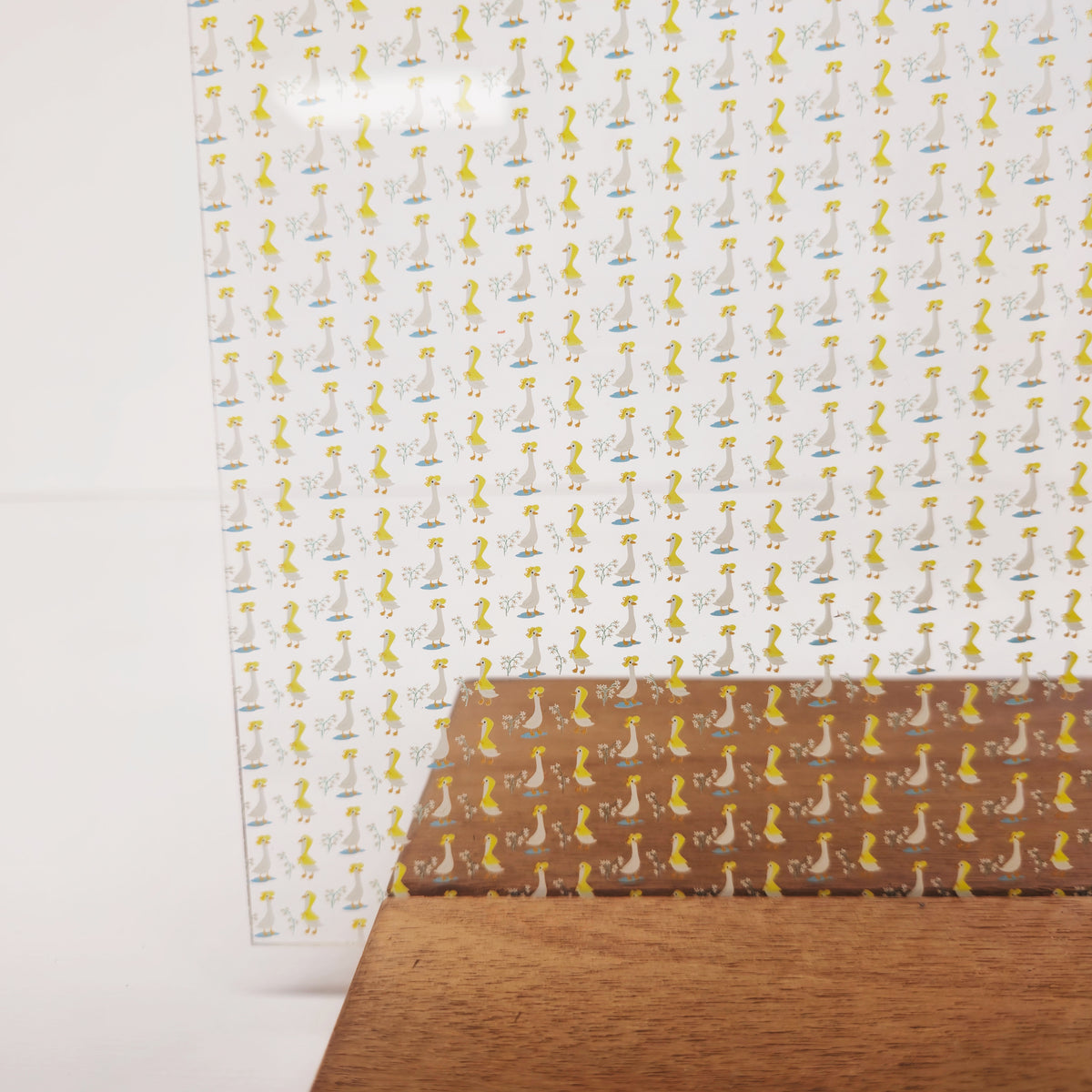 PatternPly® Scattered Mini Geese in Raincoats sheet showing the pattern
