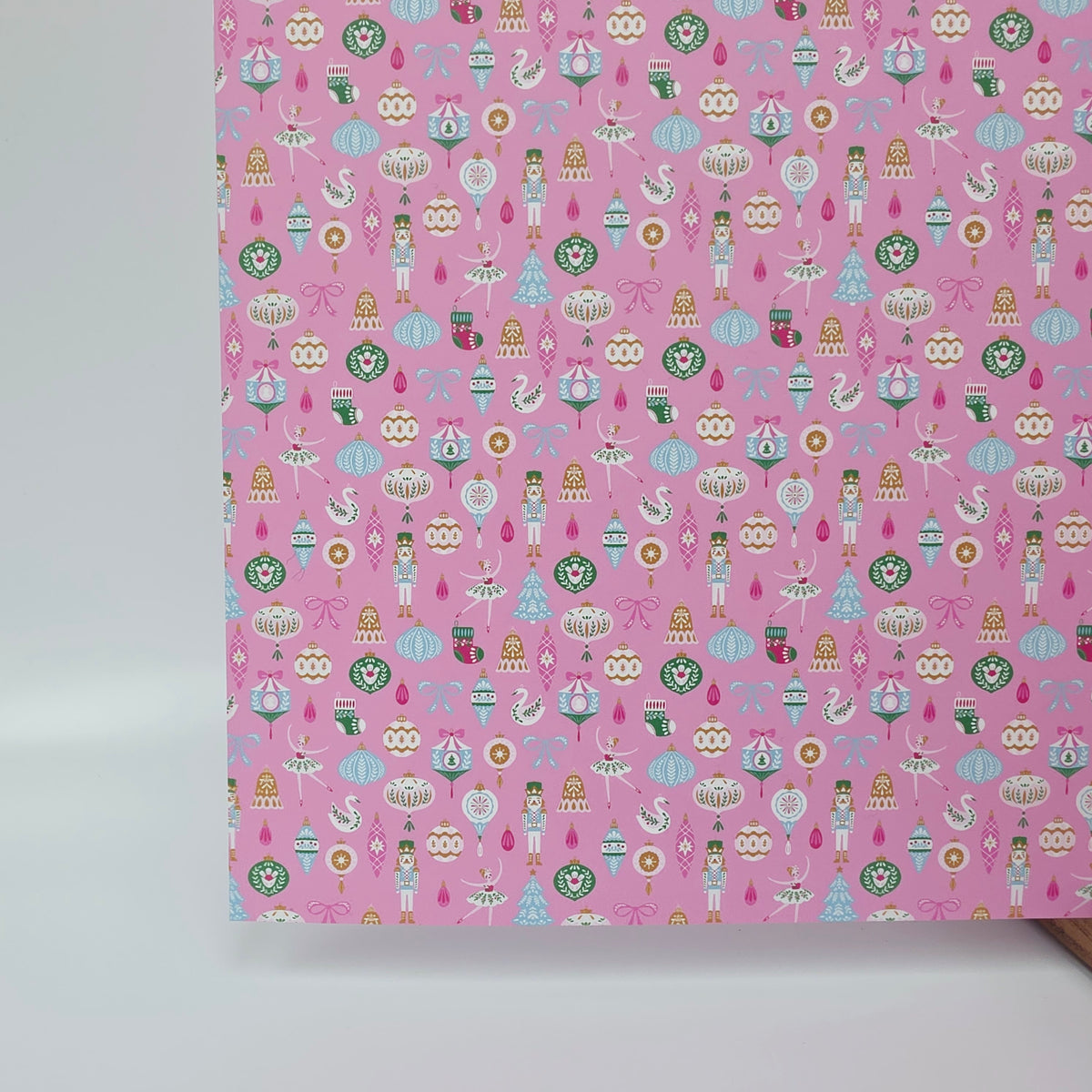 PatternPly® Full Coverage Nutcrackers and Ballerinas on Pink MICRO sheet showing the pattern