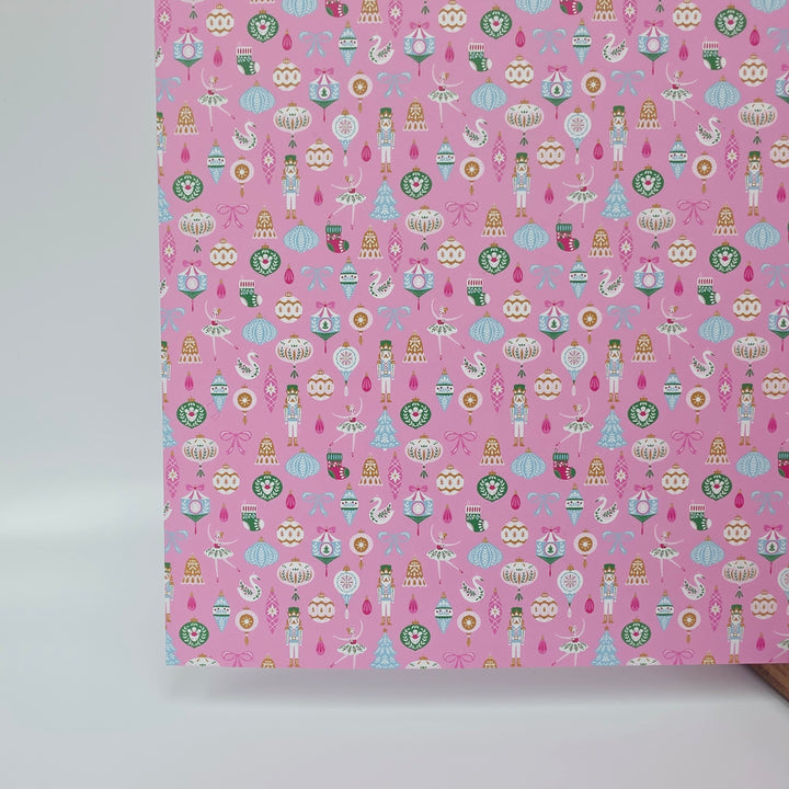 PatternPly® Full Coverage Nutcrackers and Ballerinas on Pink MICRO