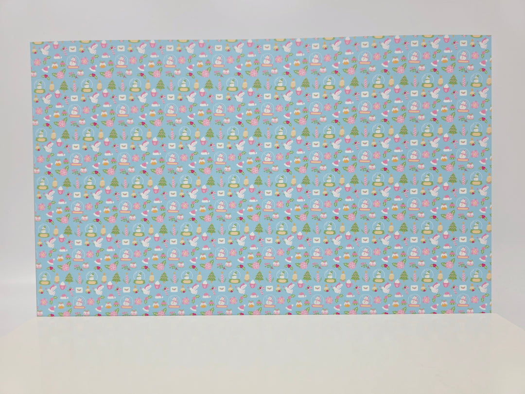 PatternPly® Full Coverage Pastel Christmas on Blue MICRO