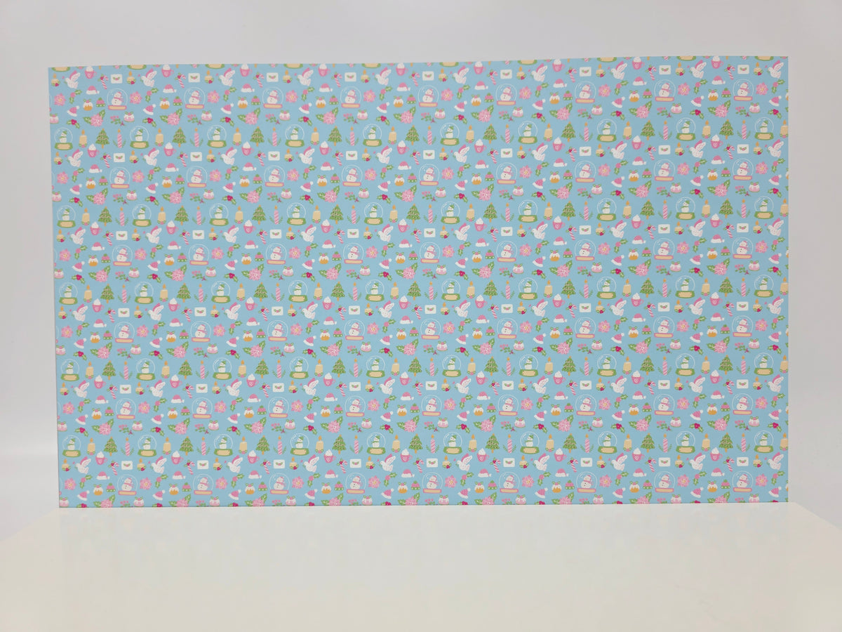 PatternPly® Full Coverage Pastel Christmas on Blue MICRO product photo 2