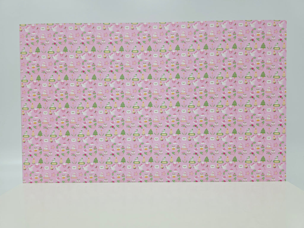 PatternPly® Full Coverage Pastel Christmas on Pink MICRO product photo 2