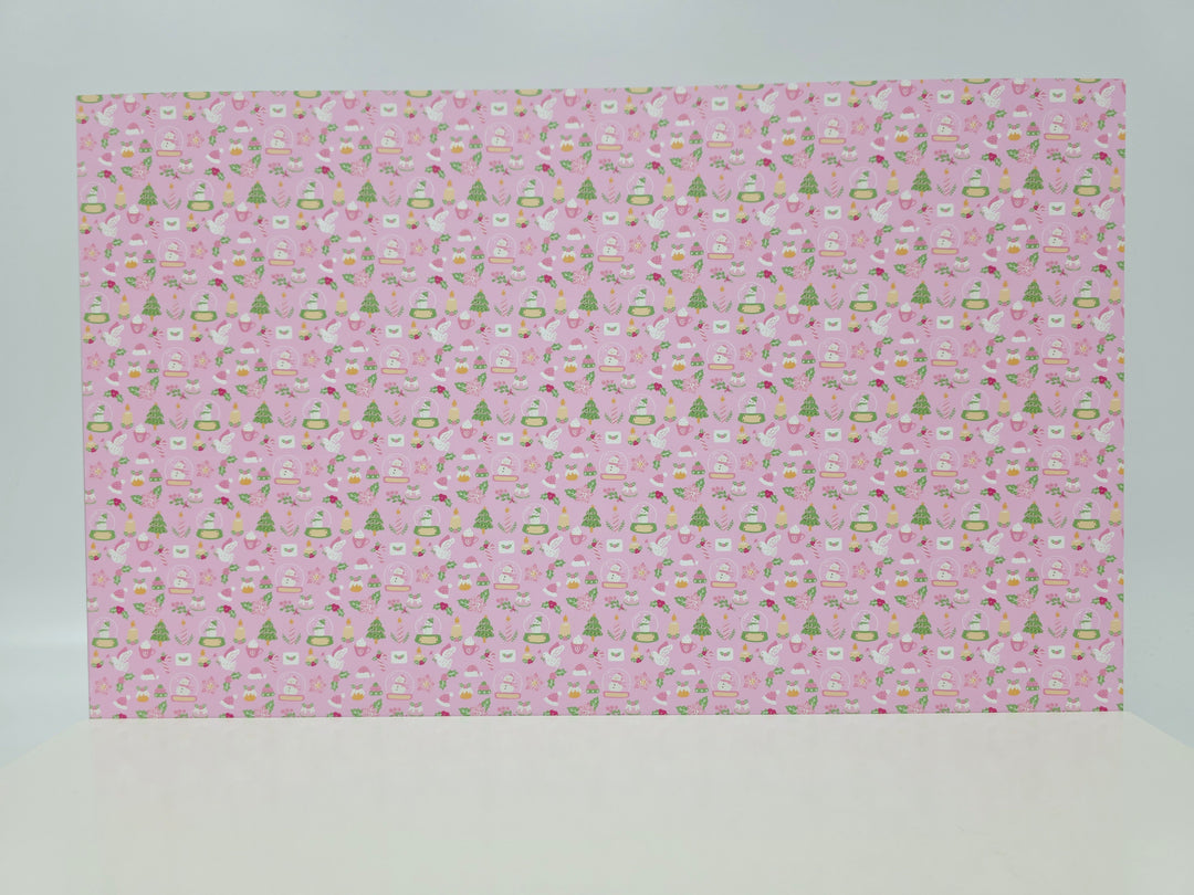 PatternPly® Full Coverage Pastel Christmas on Pink MICRO