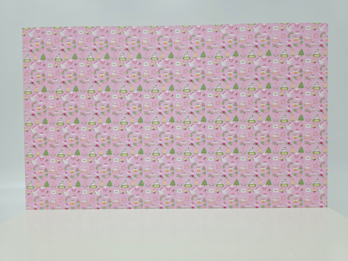 PatternPly® Full Coverage Pastel Christmas on Pink MICRO product photo 2