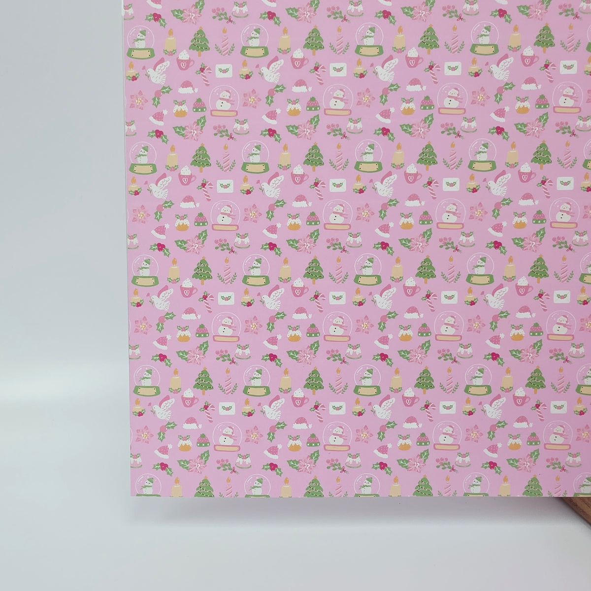 PatternPly® Full Coverage Pastel Christmas on Pink MICRO sheet showing the pattern