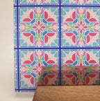 PatternPly® Transparent Mini Pastel Floral Stained Glass sheet showing the pattern