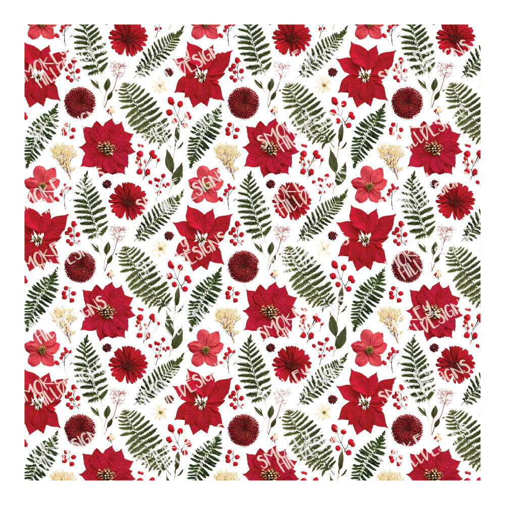 PatternPly® Scattered Mini Pressed Poinsettia