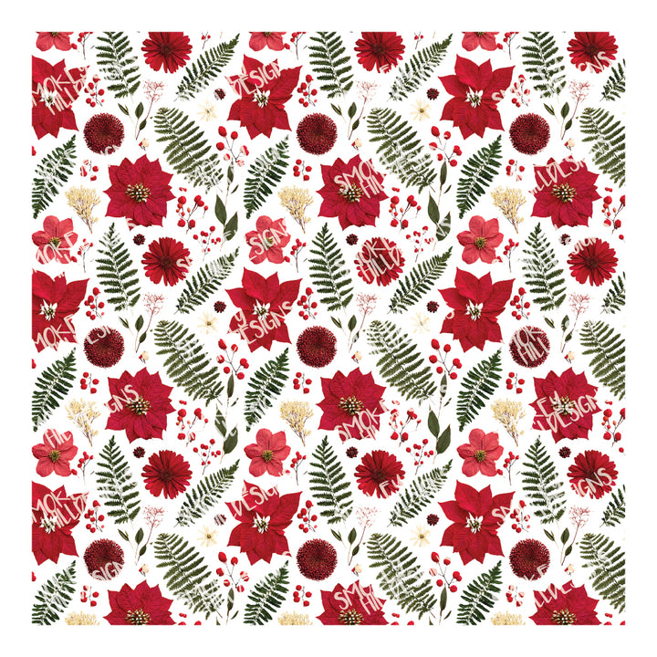 PatternPly® Scattered Mini Pressed Poinsettia