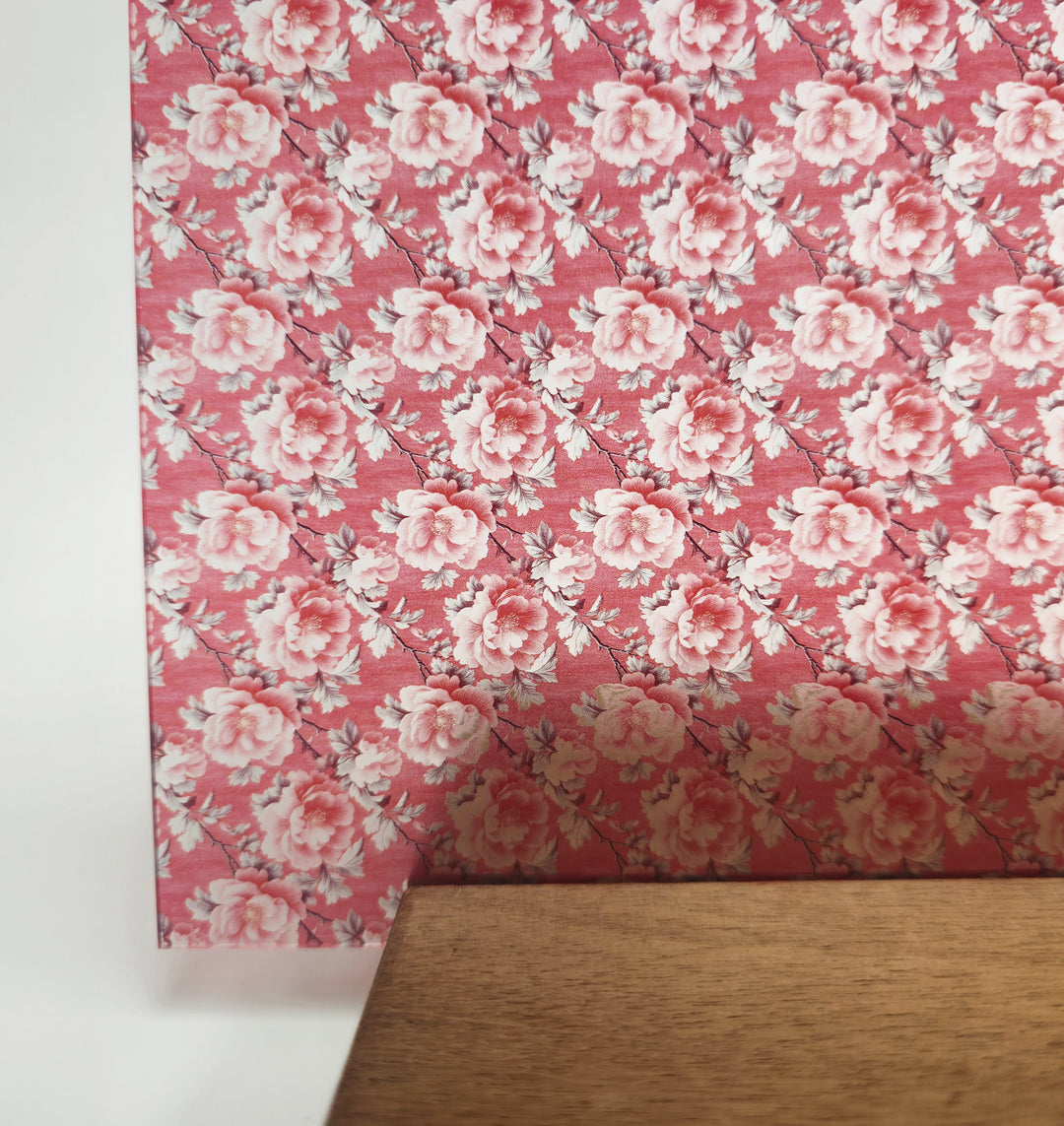 Pimk Rococo Pattern PatternPly® Transparent Mini Rococo Pink Floral – Smokey Hill Designs