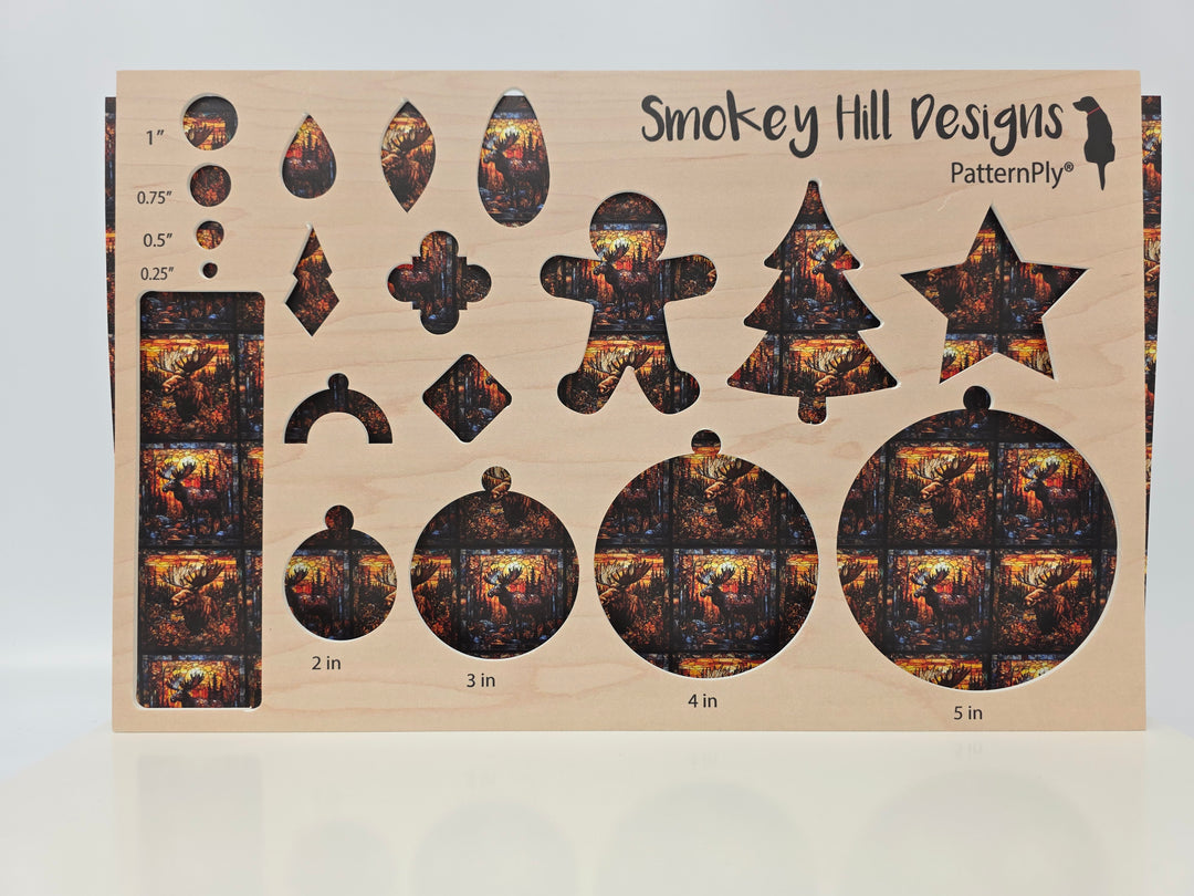 PatternPly® Full Coverage Stained Glass Moose MINI