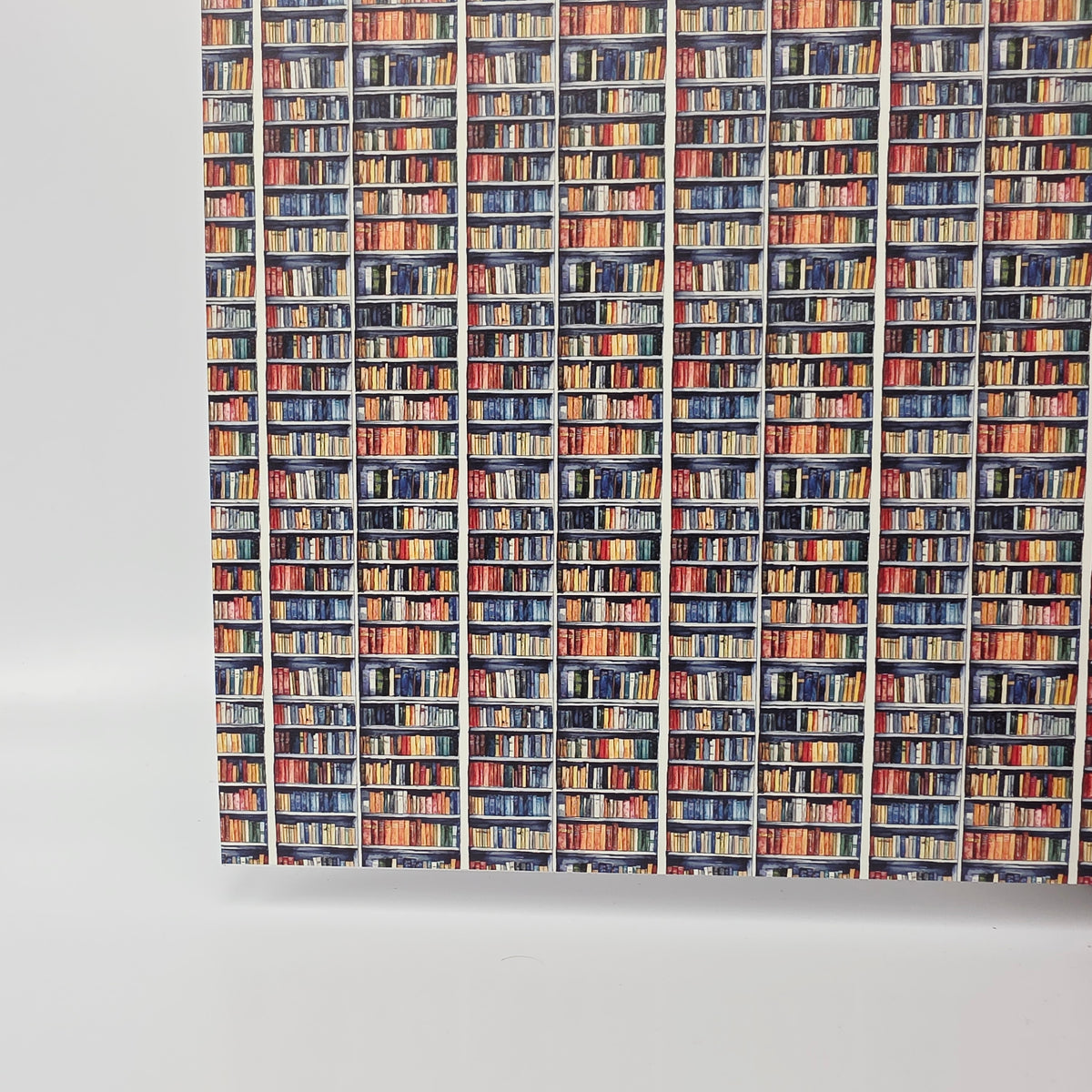 PatternPly® Full Coverage Mini White Bookshelves sheet showing the pattern