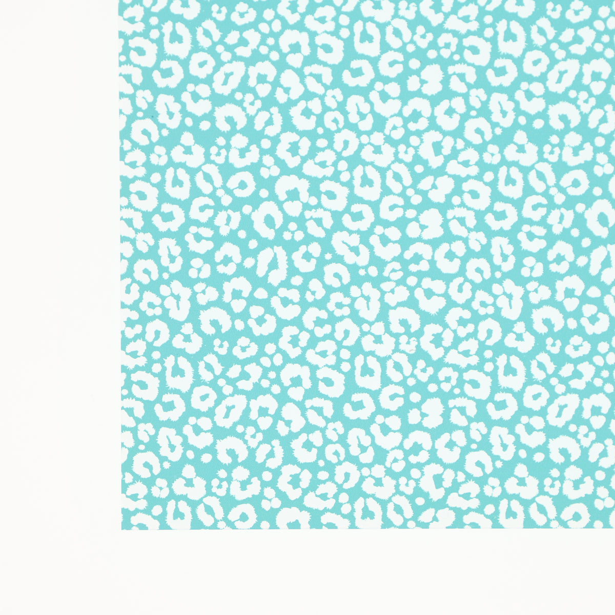 PatternPly® Scattered Leopard Blue Mint sheet showing the pattern