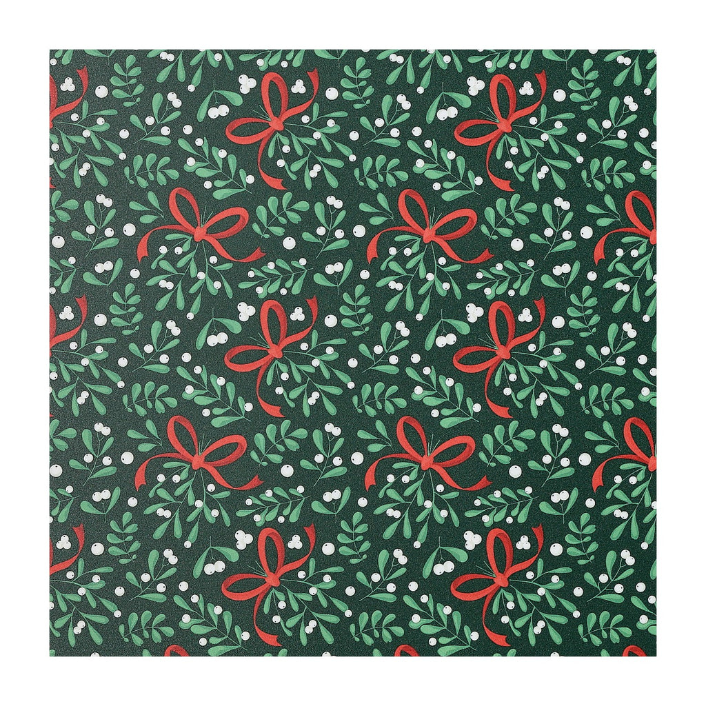 PatternPly® Full Coverage Mistletoe and Bows sheet showing the pattern