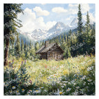 PatternPly® Transparent Mountain Cabin sheet showing the pattern