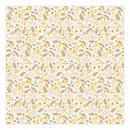 PatternPly® Full Coverage Mustard Yellow Bees and Flowers sheet showing the pattern