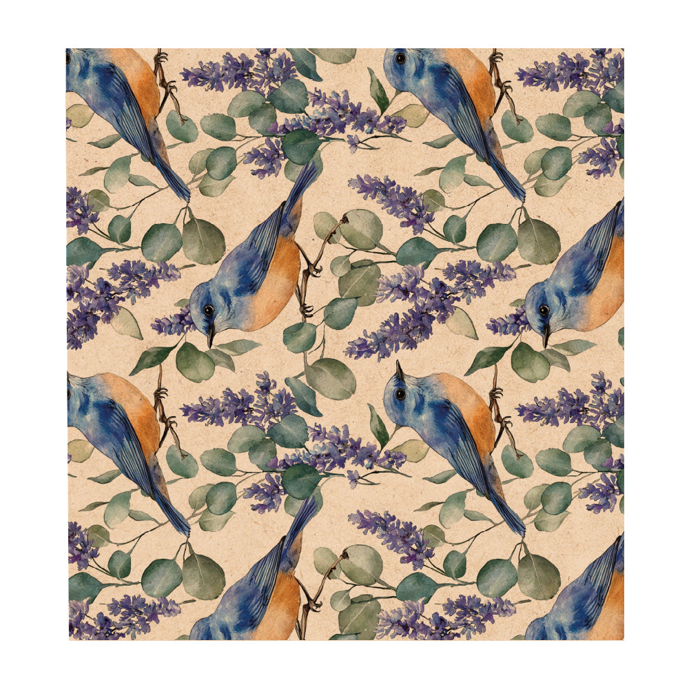 PatternPly® Naturals Bluebirds and Flowers VERTICAL sheet showing the pattern