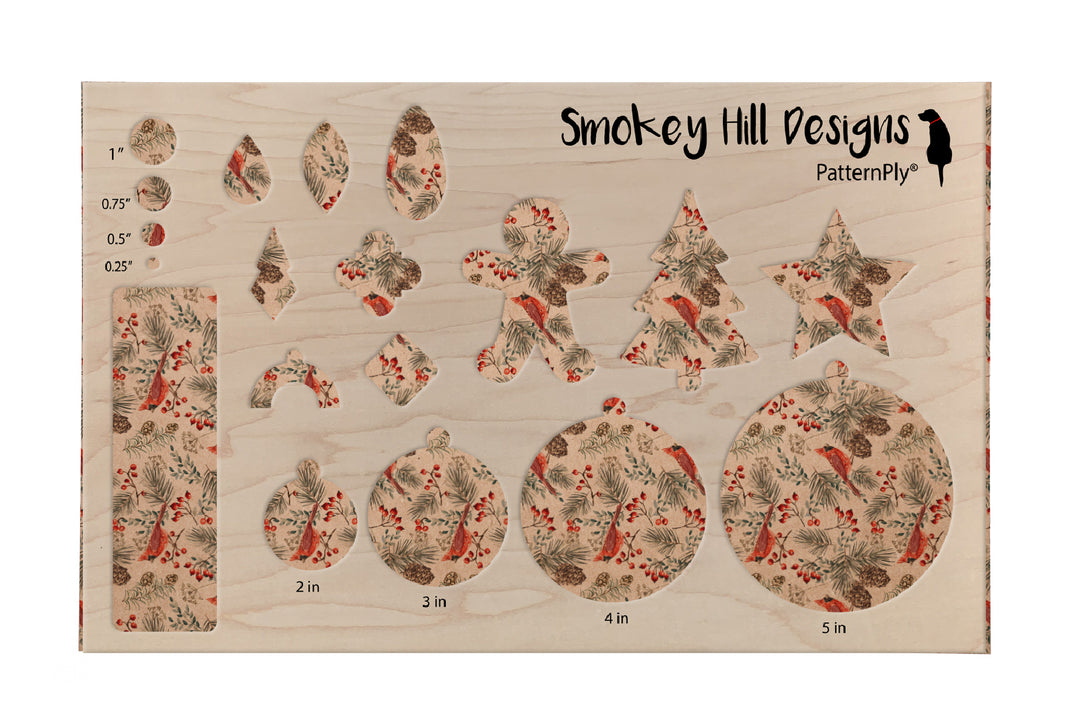 PatternPly® Naturals Cardinals and Pinecones VERTICAL