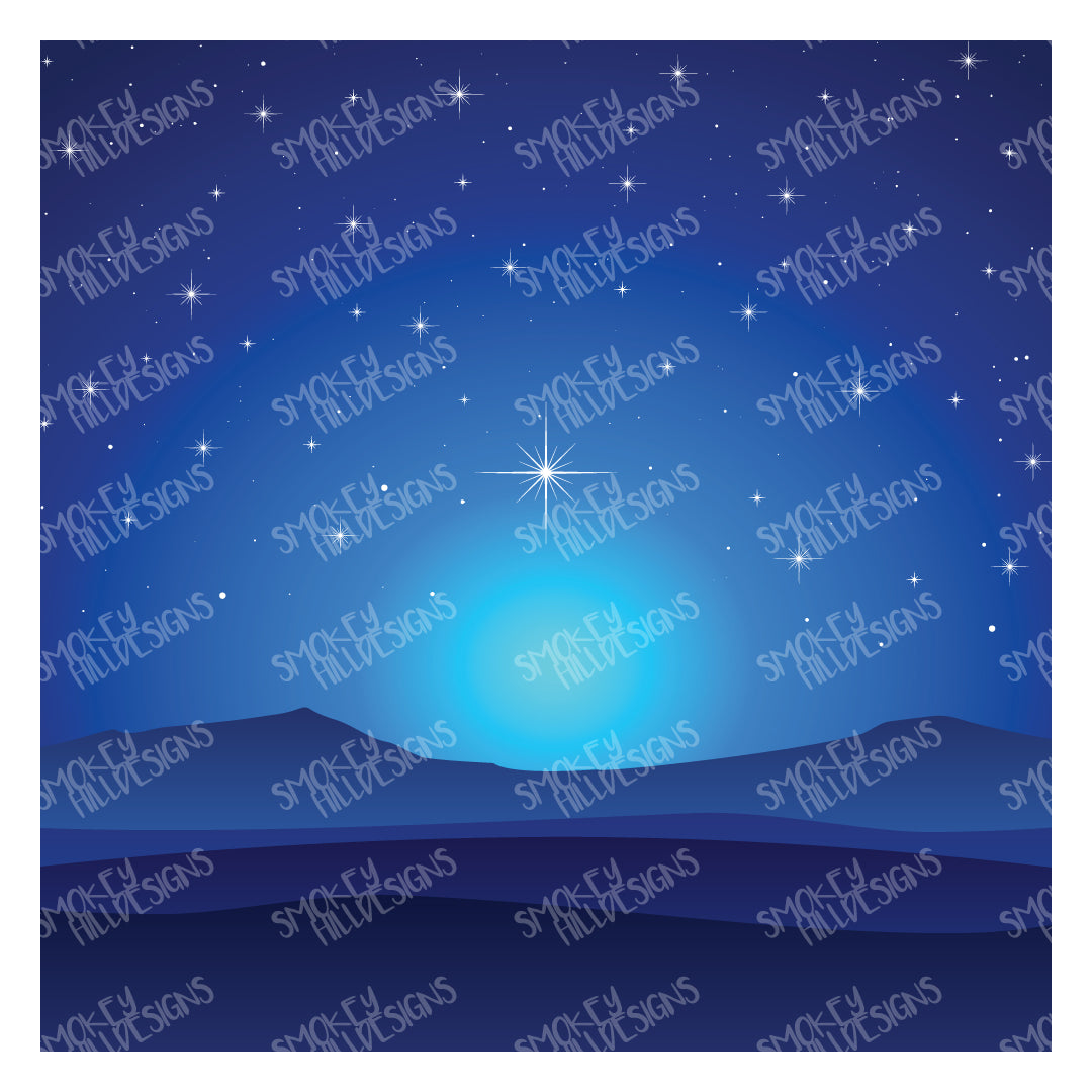 PatternPly® Transparent Nativity Night Sky sheet showing the pattern