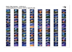 PatternPly® Full Coverage Night Skies Volume 2 Summer Night Skies Teeny Sampler: sampler sheet of small art scene designs