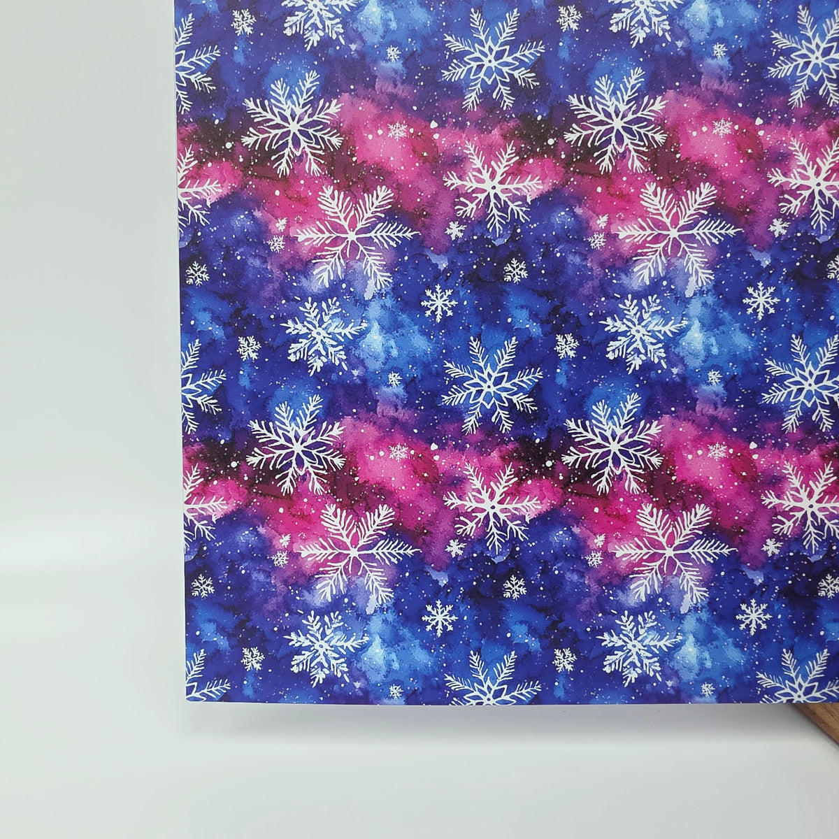 PatternPly® Full Coverage Northern Lights Snowflakes sheet showing the pattern