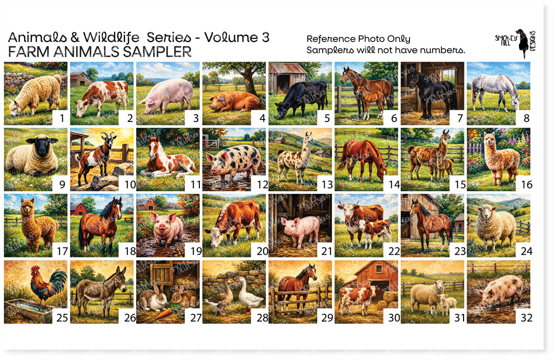 PatternPly® Transparent Animals and Wildlife Volume 3 Farm Animals Sampler
