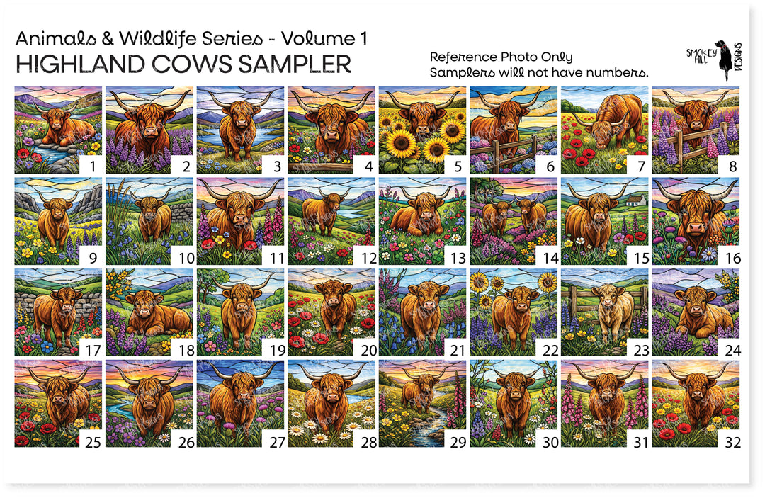 PatternPly® Transparent Animal Series Volume 1 Highland Cows Sampler