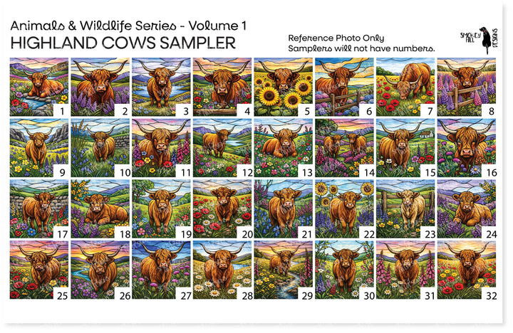 PatternPly® Transparent Animal Series Volume 1 Highland Cows Sampler
