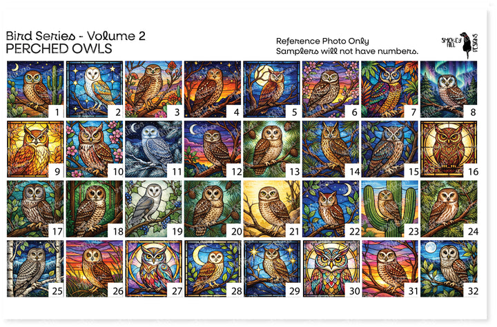 PatternPly® Transparent Birds Series Volume 2 Perched Owls Sampler