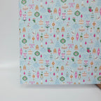 PatternPly® Full Coverage Nutcrackers and Ballerinas on Blue LARGE sheet showing the pattern