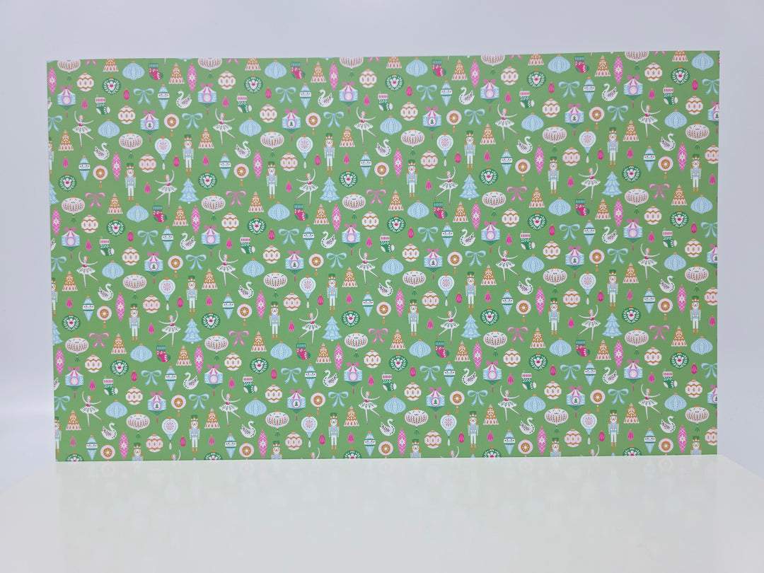 PatternPly® Full Coverage Nutcrackers and Ballerinas on Green LARGE