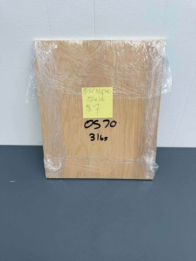 Outlet 1/4 inch maple bundle, 2 pieces 12x14