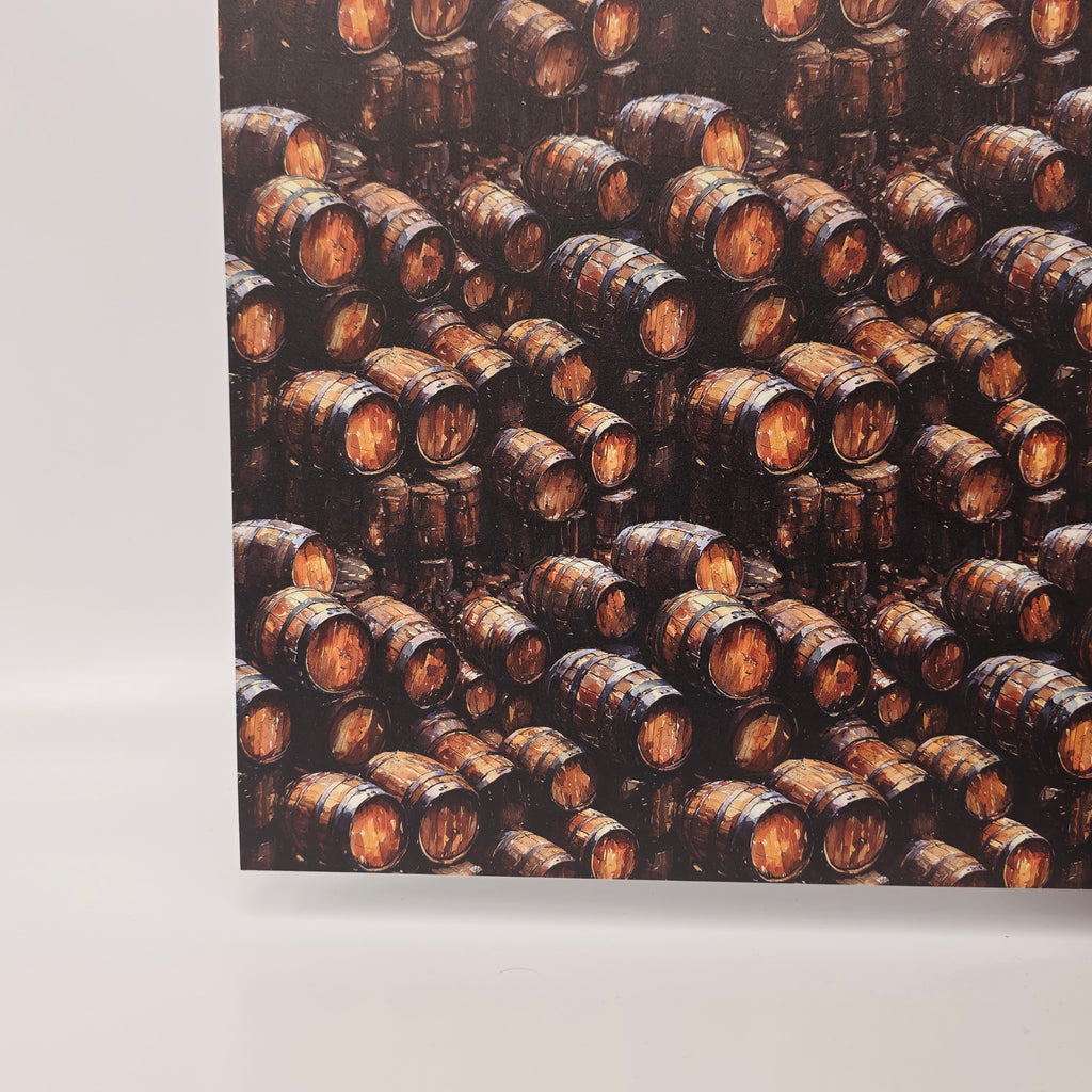 PatternPly® Full Coverage Oak Barrels sheet showing the pattern