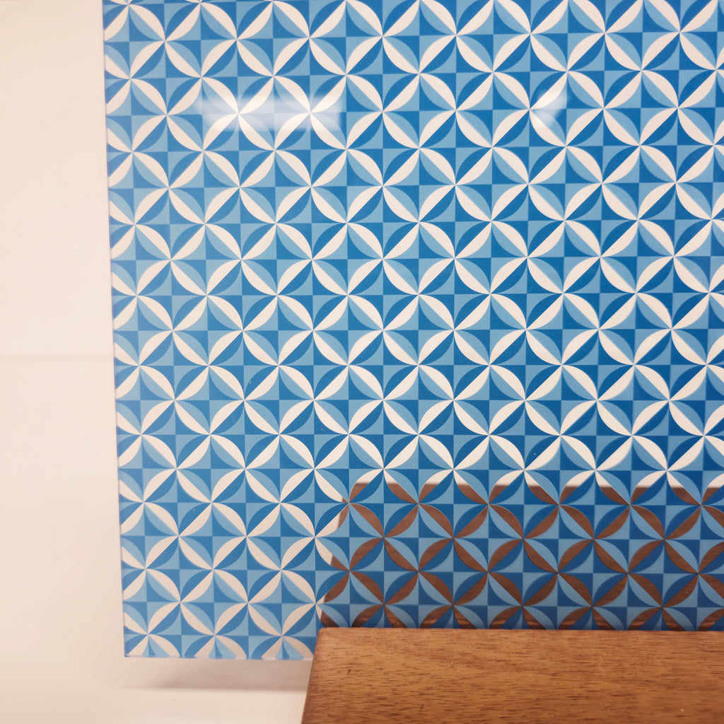 PatternPly® Scattered Ocean Blue Geometric sheet showing the pattern