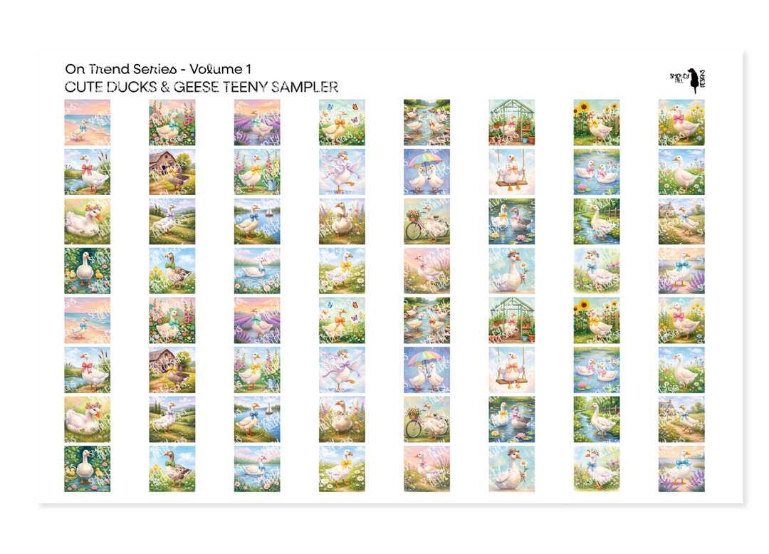PatternPly® Full Coverage On Trend Volume 1 Cute Ducks and Geese Teeny Sampler Teeny Sampler