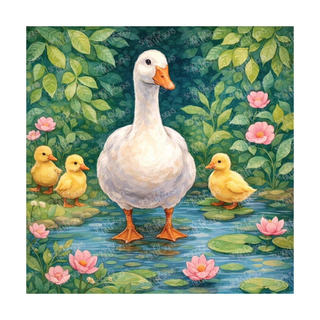 PatternPly® Transparent On Trend Series Volume 1 Cute Ducks and Geese 25 art scene artwork