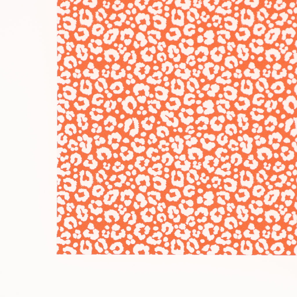PatternPly® Scattered Leopard Orange sheet showing the pattern