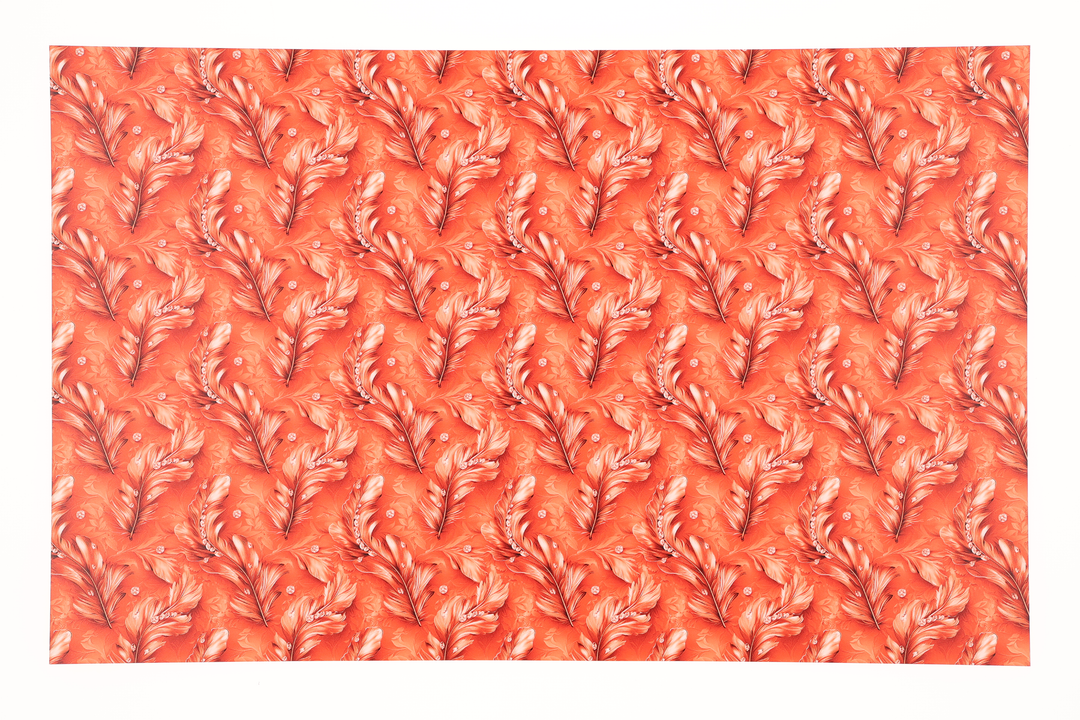 PatternPly® Full Coverage Feathers and Bling Orange